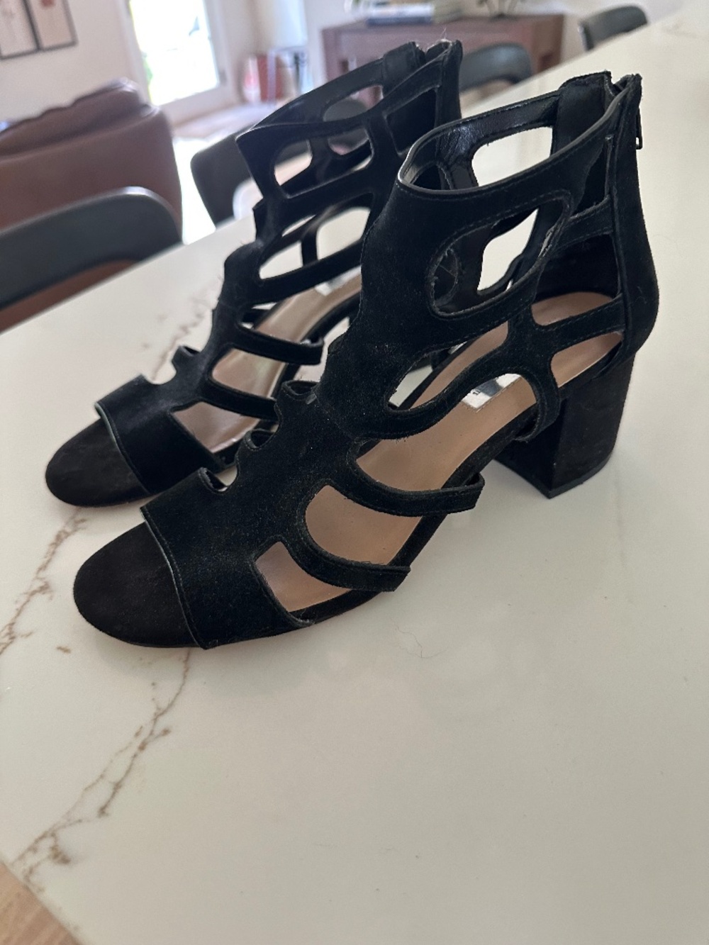 INC Suede Block Heel Sandals